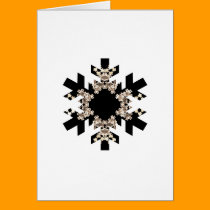 Black and White Fractal Art Snowflakes cards