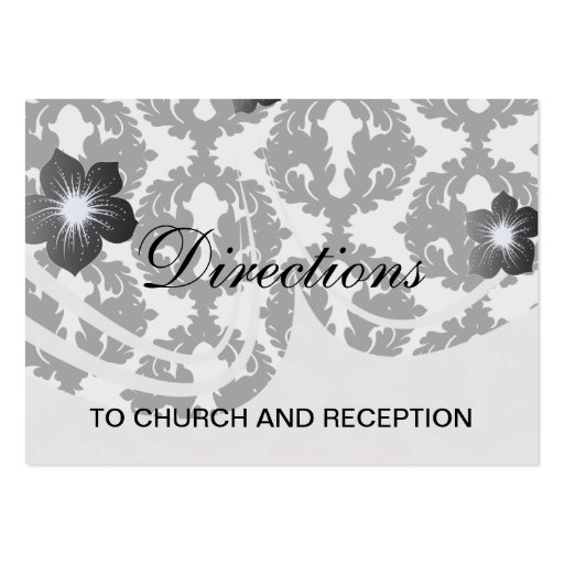 black and white funky damask pattern business cards (front side)
