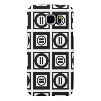Black and White Geometric Equal Sign Pattern Samsung Galaxy S6 Cases
