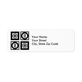 Black and White Geometric Equal Sign Pattern label