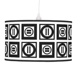 Black and White Geometric Equal Sign Pattern Pendant Lamp