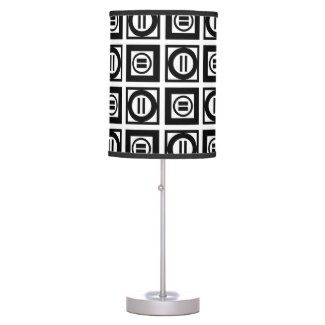 Black and White Geometric Equal Sign Pattern Table Lamps