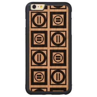 Black and White Geometric Equal Sign Pattern Carved® Cherry iPhone 6 Plus Bumper Case