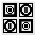 Black and White Geometric Equal Sign Pattern