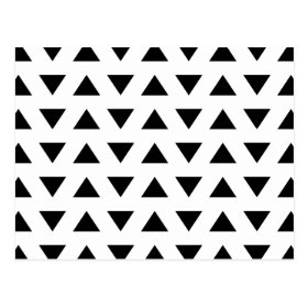 Black and White Geometric Pattern of Triangles. Postcard