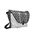 Black and White Geometric Squares Messenger Bag