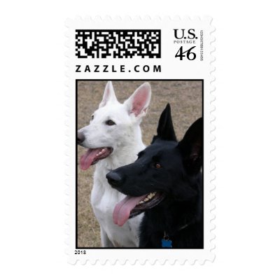 Black and White German Shepherds Stamps by rickped