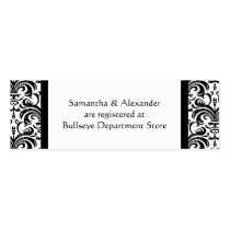 Black and White Gift Registry Insert Cards Business Card