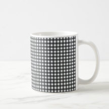Black and White Gingham Coffee Mugs