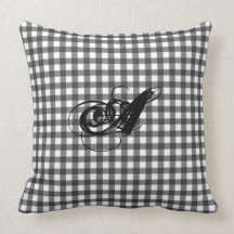 Black And White Gingham Cushion Pillow