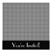 Black and White Gingham Invitation invitations
