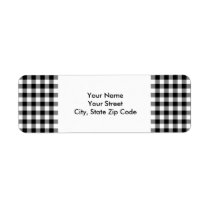 Black and White Gingham Pattern address label labels
