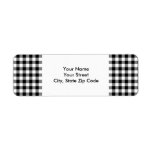 Black and White Gingham Pattern address label