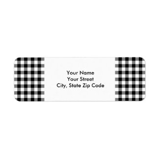 Black and White Gingham Pattern address label