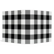 Black and White Gingham Pattern binders