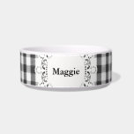 Black and white gingham pattern bowl