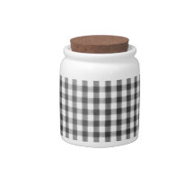 Black and white gingham pattern candy dishes