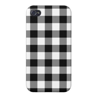Black and White Gingham Pattern Cases For iPhone 4