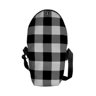 Black and White Gingham Pattern Courier Bag