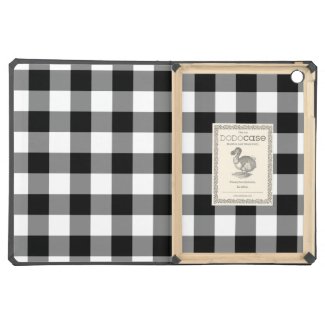 Black and White Gingham Pattern Cover For iPad Air