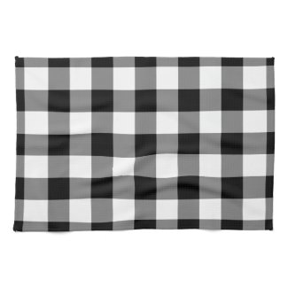 Black and White Gingham Pattern Hand Towel