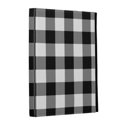 Black and White Gingham Pattern Ipad Folio Case