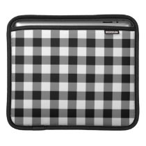 Black and White Gingham Pattern ipad sleeves