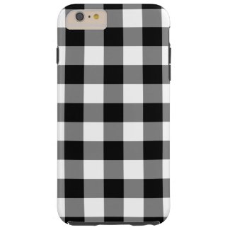 Black and White Gingham Pattern iPhone 6 Plus Case