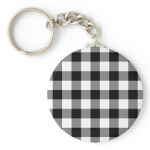 Black and White Gingham Pattern keychains