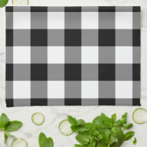 Black and White Gingham Pattern kitchen towels