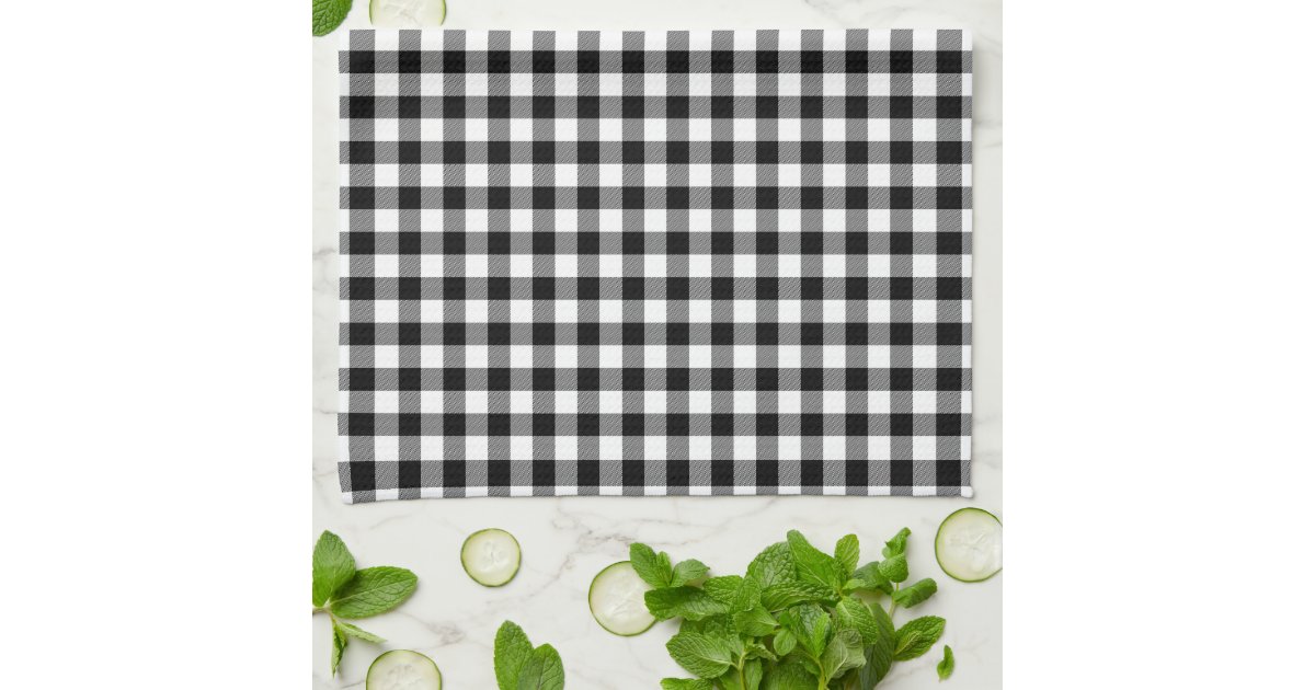 Black and White Gingham Pattern Kitchen Towels Zazzle
