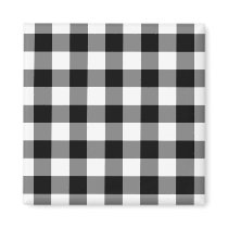 Black and White Gingham Pattern magnets