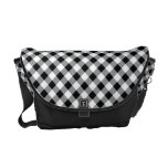 Black and white Gingham pattern messenger bag