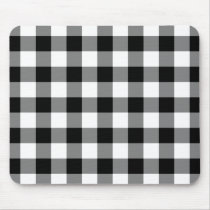 Black and White Gingham Pattern mousepads