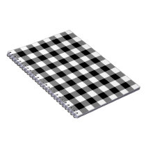 Black and White Gingham Pattern notebooks