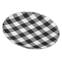 Black and White Gingham Pattern plates
