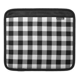 Black and White Gingham Pattern Sleeve For iPads