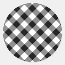 Black and White Gingham Stickers