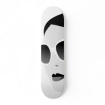black and white girl with shades skate board deck