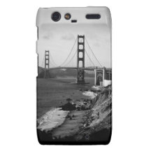 Black and White Golden Gate Bridge Photo Droid RAZR Cases