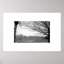 black and white Golf Course poster