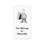 black and white golf design personalized address labels