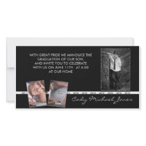 Black and White Graduation Annoucment & Invite photo cards by Designdivaad Black and White Graduation Annoucment & Invite photo cards