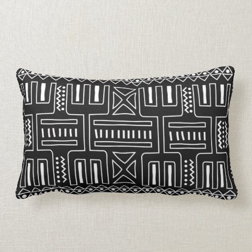 Black and white graphic cushion rectangular throw pillow Zazzle