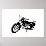 Black and White Graphic Motorcycle posters