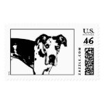Black and White Great Dane postage