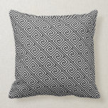 Black and White Greek Key Pattern Throw Pillows