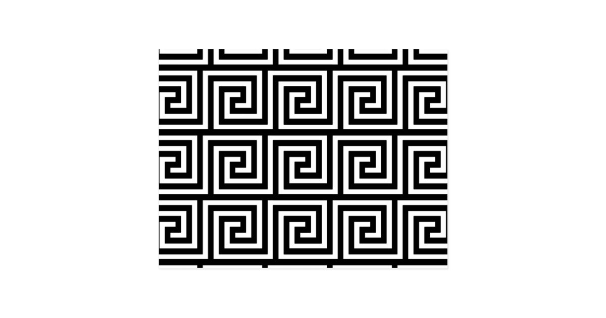Greek Key Pattern Black And White | black and white greek key pattern postcard zazzle Greek Key Pattern Black And White | black and white greek key pattern postcard zazzle