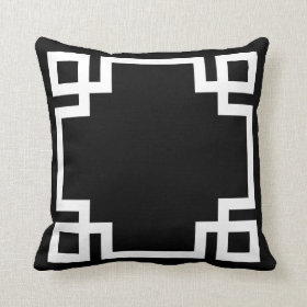 Black and White Greek Key Throw Pillows