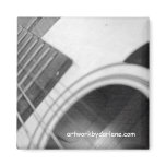 Black and white Guitar Fridge Magnets